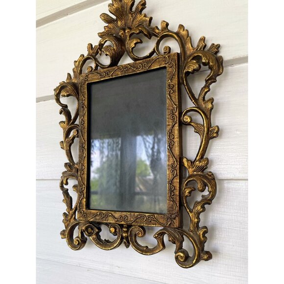 Antique Art Nouveau Ornate Brass Gold Easel/hanging Frame Leaf Scrolling - Picture 11 of 16